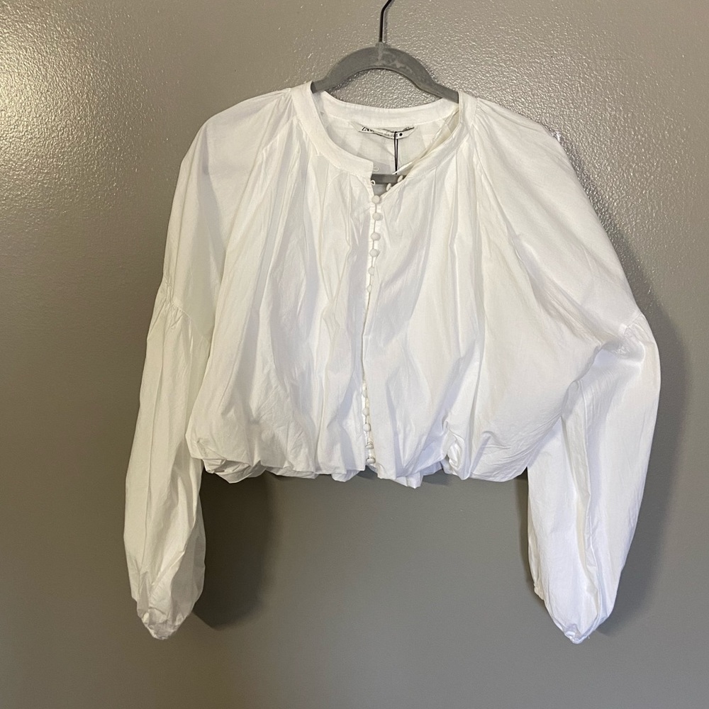 ZARA white crop top